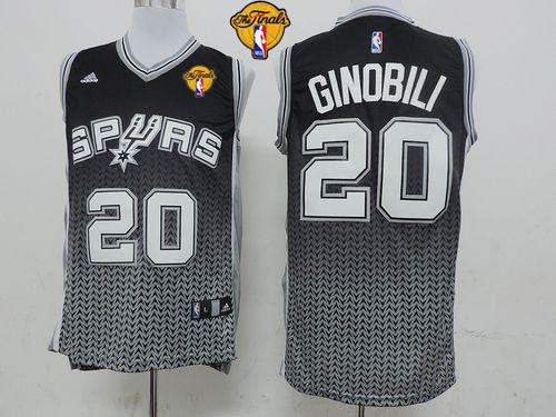 Black Spurs #20 Manu Ginobili Resonate Fashion Swingman Finals Patch Stitched NBA